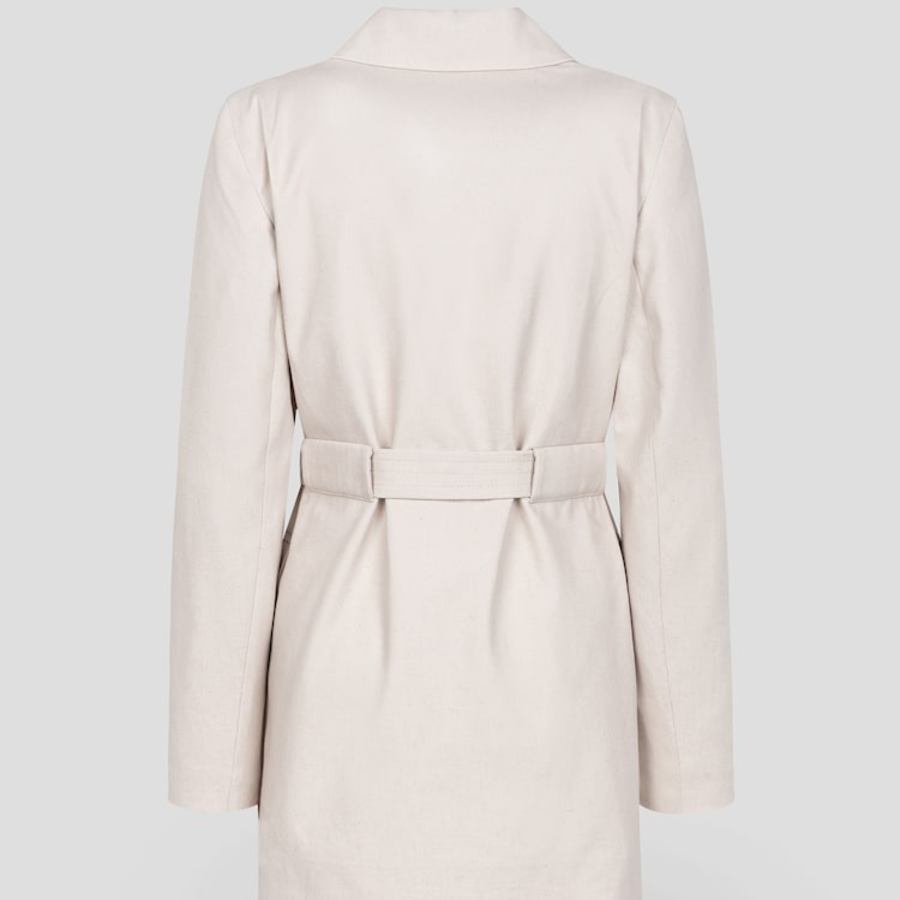 GANNI Cotton Melange Tailoring Blazer – Ivory