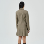 GANNI Flock Check Suiting Blazer – Tigers Eye