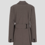 GANNI Drapey Melange Knot Belt Blazer – Shitake