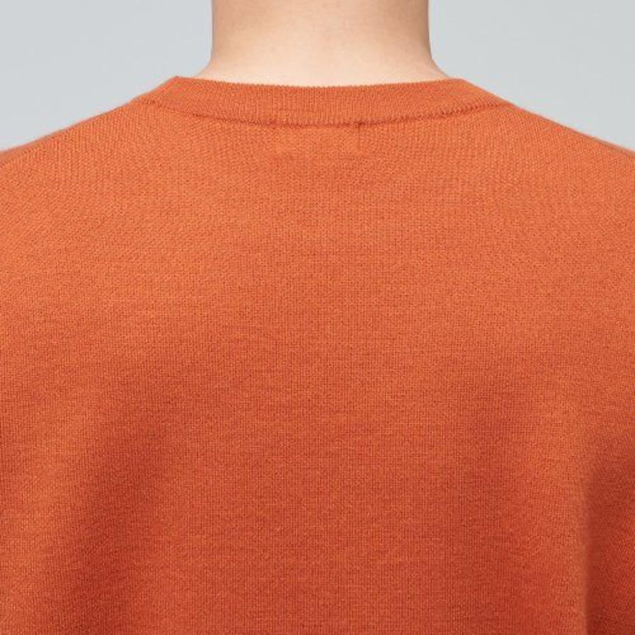 Minimal Crew Neck Knit — Tangerine