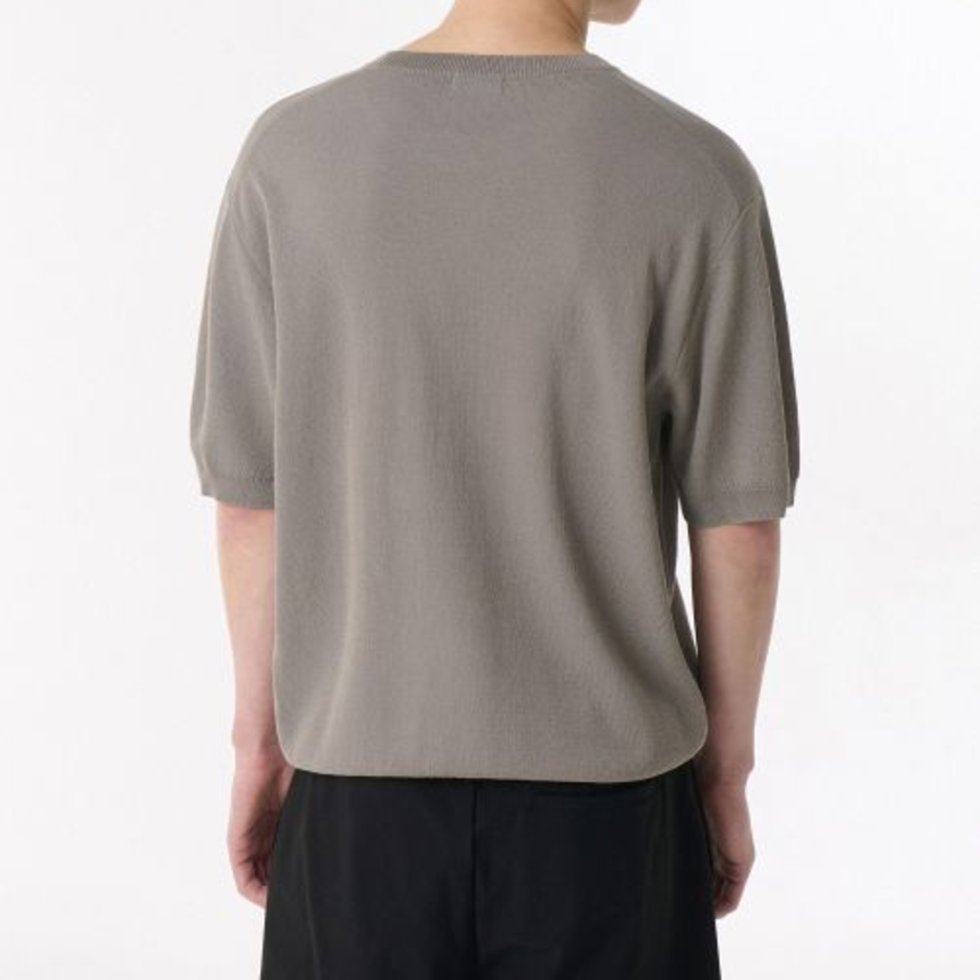 Cool Touch Crew Neck Short-Sleeve Knit — Mushroom