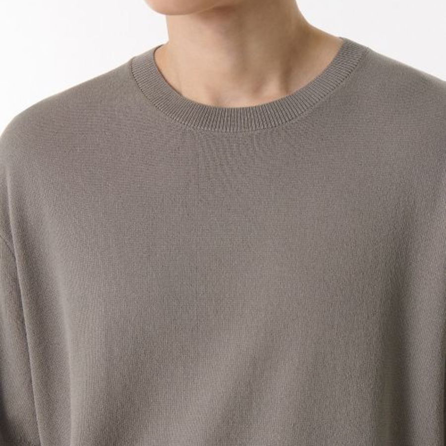 Cool Touch Crew Neck Short-Sleeve Knit — Mushroom