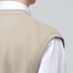 Lambswool V-Neck Knit Vest – Beige
