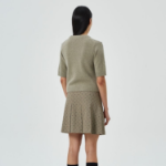 GANNI Future Wool Mix Short Sleeve Cardigan – Dusty Olive