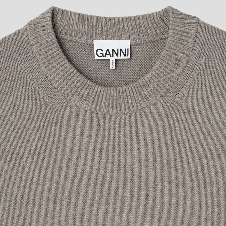 GANNI Future Wool Mix Oversized O-neck – Dusty Olive