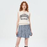 GANNI Graphic Wool Mix Collar Vest – Ivory