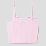 GANNI Cashmere Mix Strap Top – Light Pink