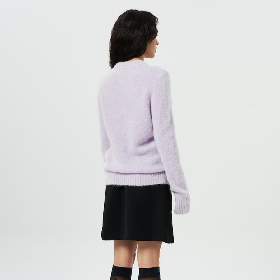 GANNI Brushed Alpaca O-Neck – Lavenda