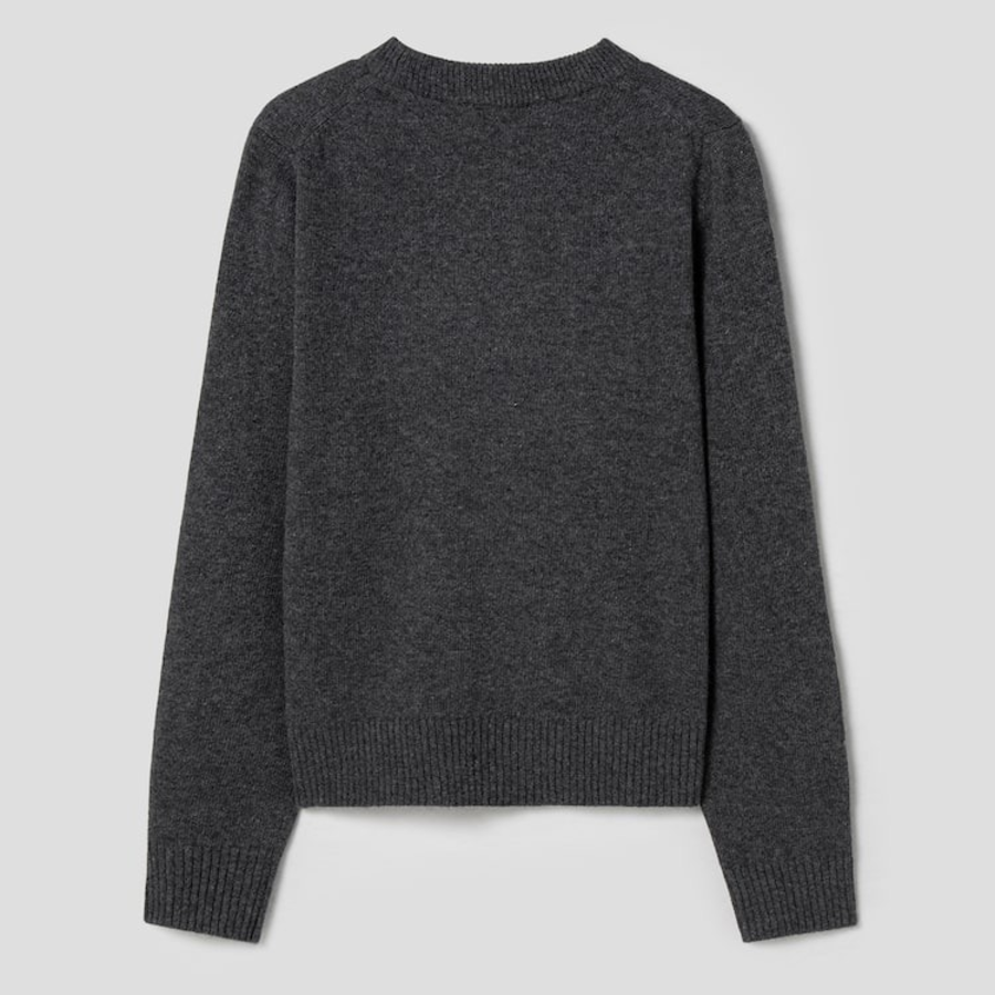 GANNI Graphic Wool Mix Tiger Crewneck – Ash