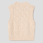 GANNI Wool Cotton Bubble Vest – Egret