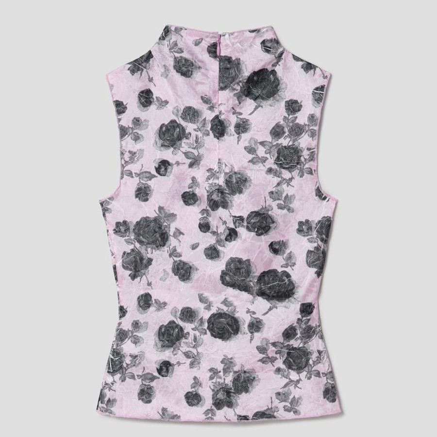 GANNI Shibori Pleat Top – Light Pink