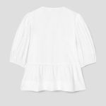 GANNI Cotton Poplin Peplum Blouse - Bright White