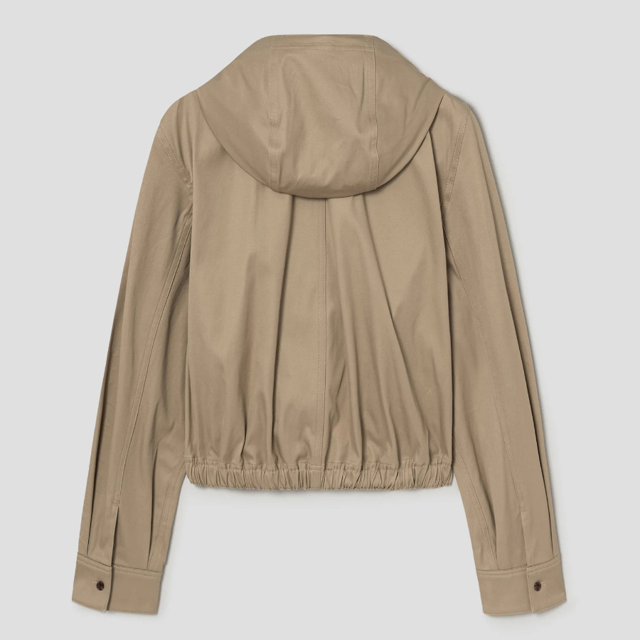 Theory Women Cotton Chino Hood Crop Jacket - Trench