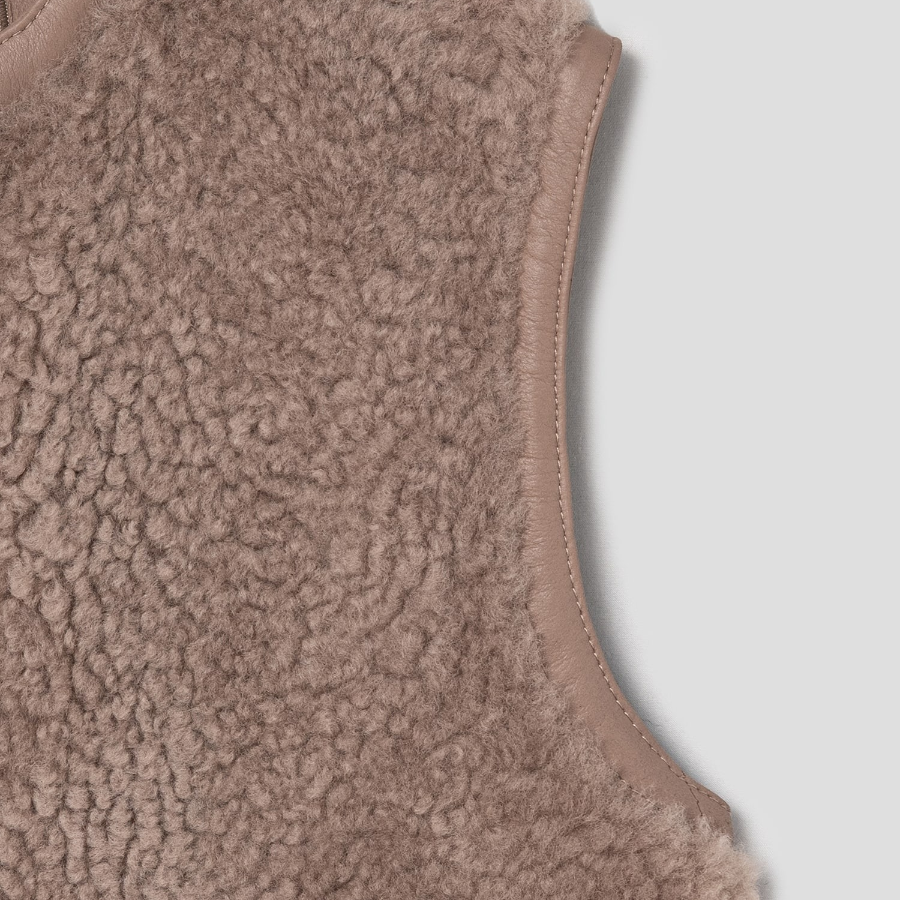 Theory Women Curl Shearling Vest - Yellowish Brown
