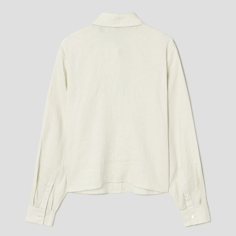 Theory Women Relaxed Linen Curve Sleeve Shirt - Aloe