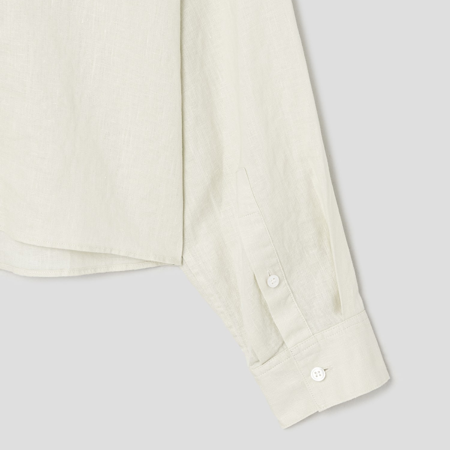 Theory Women Relaxed Linen Curve Sleeve Shirt - Aloe