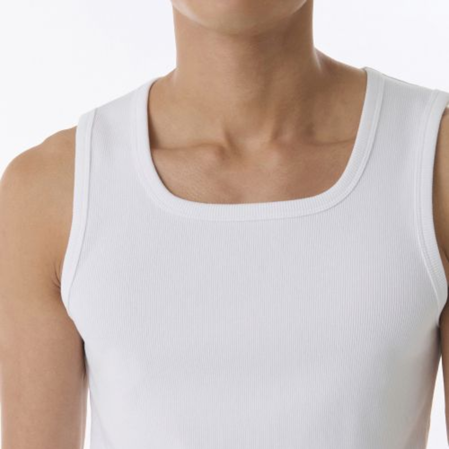 Square Neck Tank Top — White