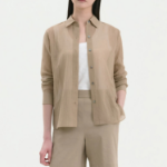 Theory Women Summer Cotton New Straight Shirt - Soft Taupe