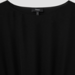Theory Women Silk Combo Rib Waistband Shortsleevetop - Black