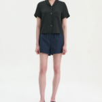 Theory Women Silk Georgette Short Sleeve Camp Shirt - Black