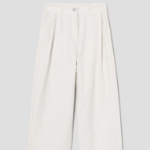 KUHO Tuck Detail Wide Fit Denim Pants - Ivory