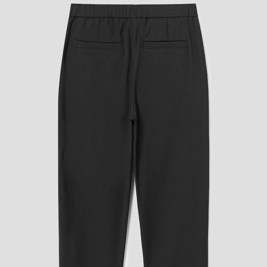 KUHO [Summer Icon Slacks] Linen Blend Baggy 201 Pants - Black