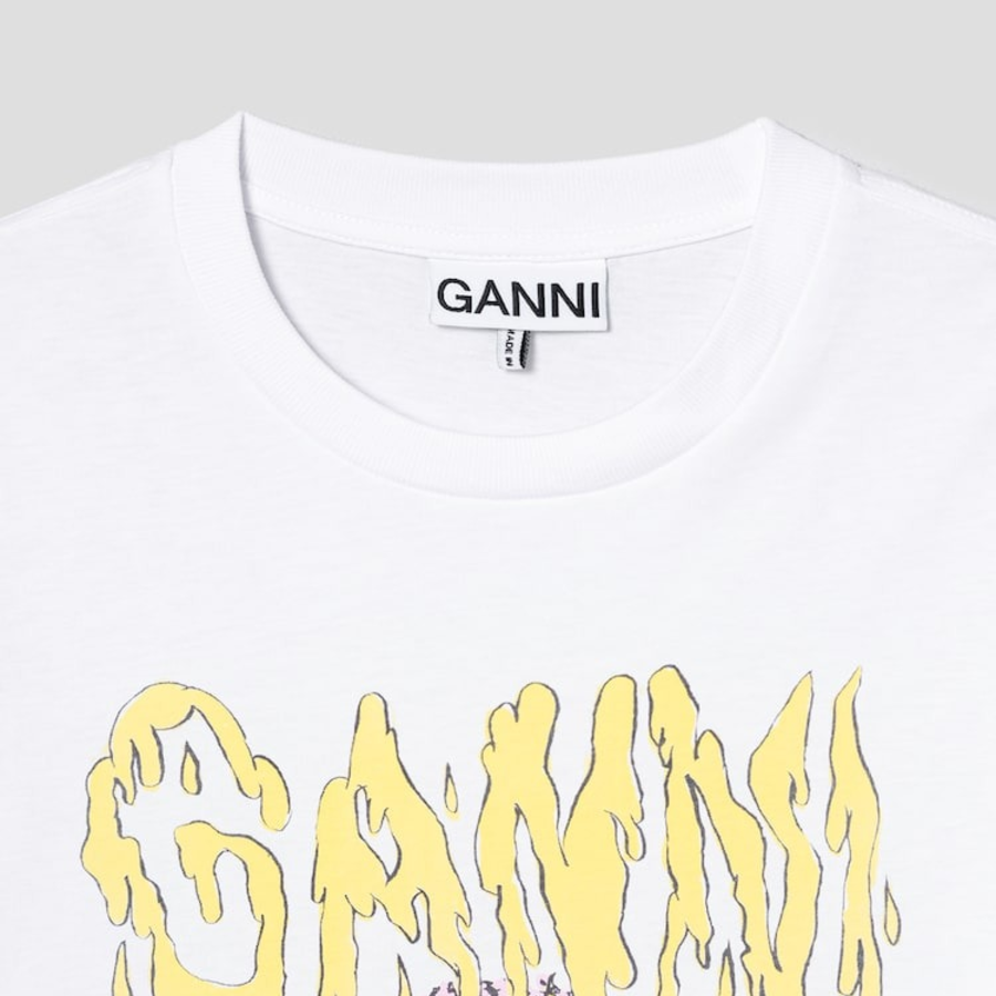 GANNI Basic Jersey Teddy Relaxed T-shirt -  White
