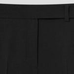 KUHO [Summer Icon Slacks] [Edit] Summer Wool Mixed Wide Fit Pants – Black