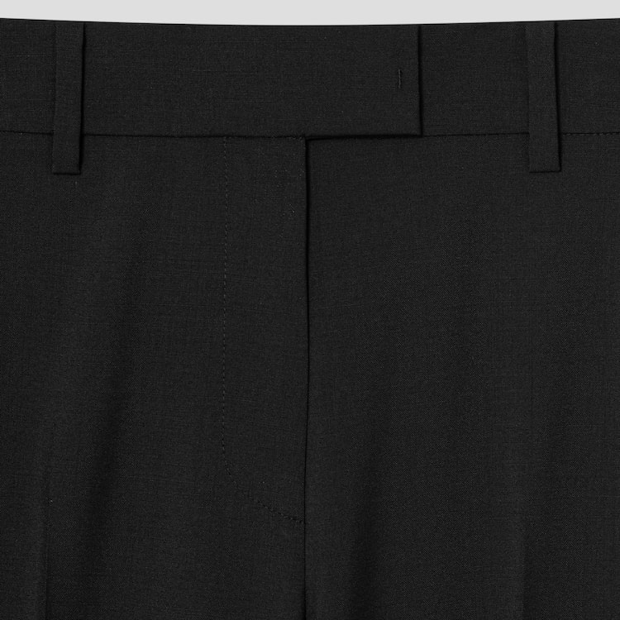 KUHO [Edit] Summer Wool Mixed Straight Fit Pants - Black