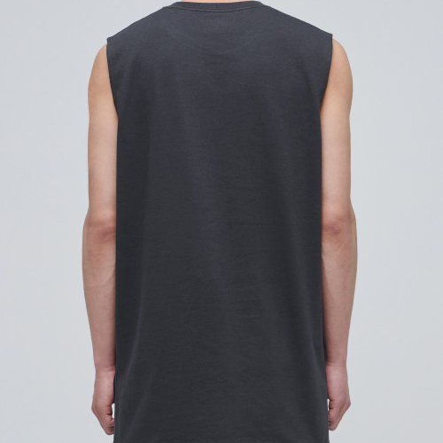 Layered Sleeveless Top (Long Length) — Dark Grey