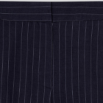 KUHO [Summer Icon Slacks] [Edit] Linen Blend Striped Wide Fit Pants - Navy