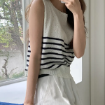 BOUCLE STRIPE – Knit T-shirt