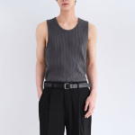 Wide Ribbed Tank Top — Dark Grey