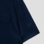 KUHO [Crease Series] Round Neck Blouse - Navy
