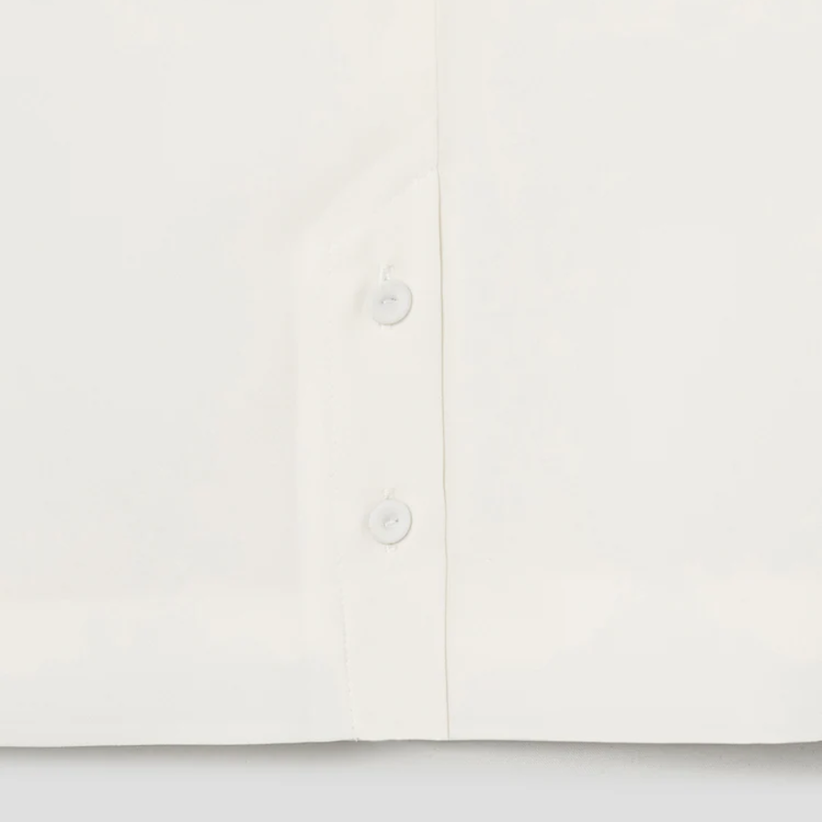 KUHO [Edit] Side Button Blouse - White