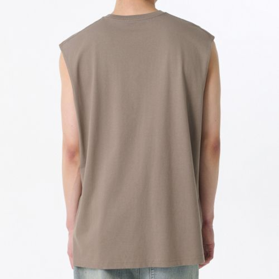 Oversized Sleeveless Top — Taupe
