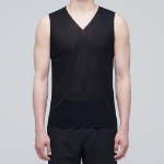 [Cooltandard] Mesh V-Neck Sleeveless Undershirt — Black