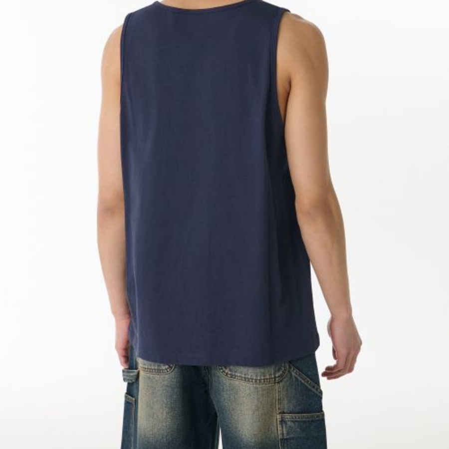 Scoop Neck Sleeveless Top — Navy