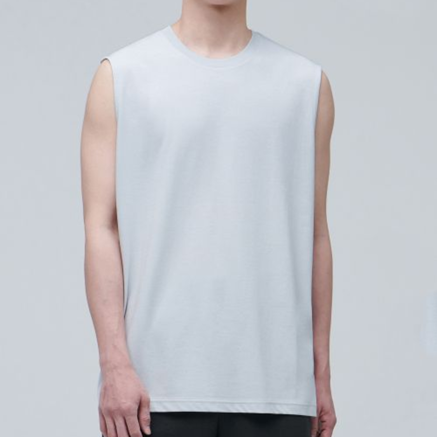 Layered Sleeveless Top — Long Length — Ash Grey