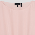 Theory Women Silk Combo Rib Waistband Shortsleevetop - Pink Sand