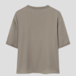 Theory Women Silk Combo Oversized Boxy Tee - Soft Taupe