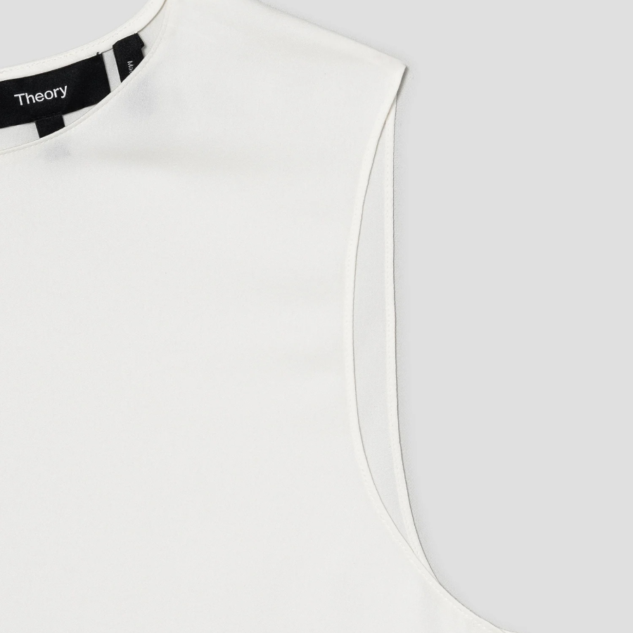Theory Women Silk Georgette Straight Shell - Ivory