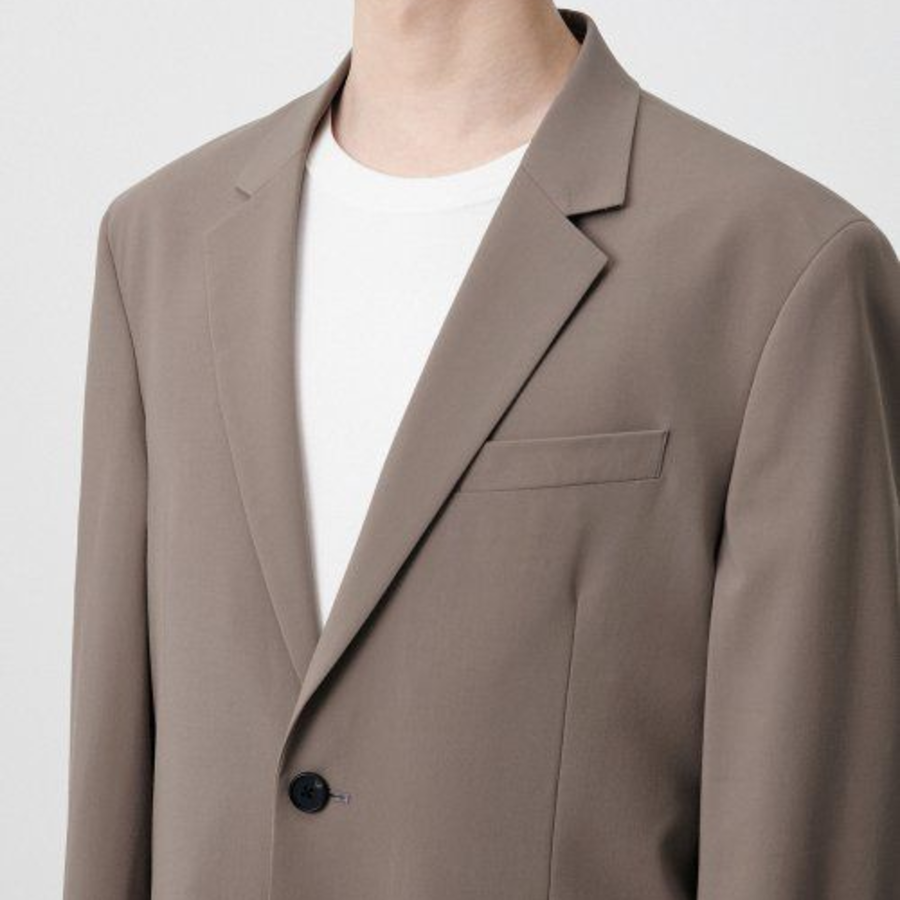 Cooltandard Relaxed Basic Blazer — Dusty Beige
