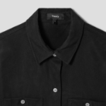 Theory Women Fluid Lyocell Boxy Pocket Shirt - Black