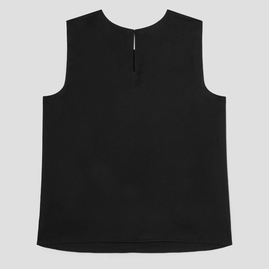 Theory Women Silk Georgette Straight Shell - Black