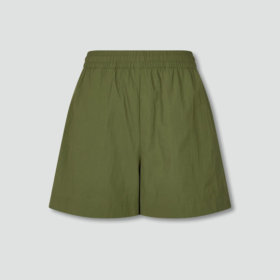 JAJU Crisp Half Banding Pants (Khaki) — лёгкие и удобные шорты с приятной текстурой и эластичным поясом