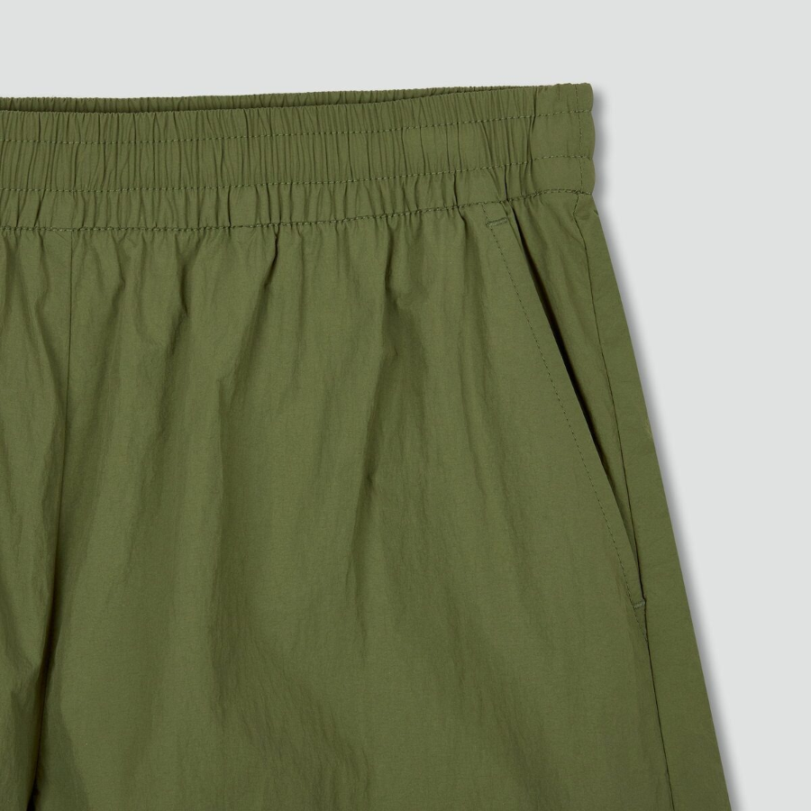 JAJU Crisp Half Banding Pants (Khaki) — лёгкие и удобные шорты с приятной текстурой и эластичным поясом