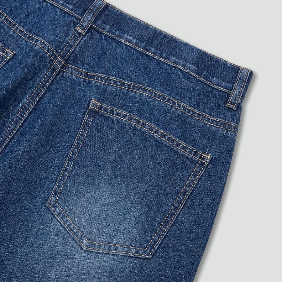 JAJU Light Denim Straight Pants (Blue) — лёгкие и универсальные джинсы с классическим прямым кроем