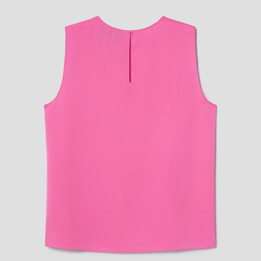 Theory Women Silk Georgette Straight Shell - Bright Pink