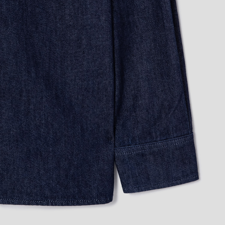 Theory Women Drape Denim Straight Fit Shirt - Indigo